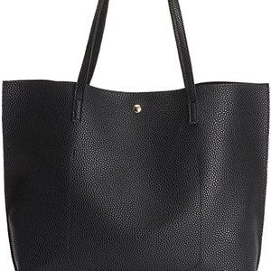 Women's Tote Shoulder Bag PU Leather Big Capacity Tassel Handbag